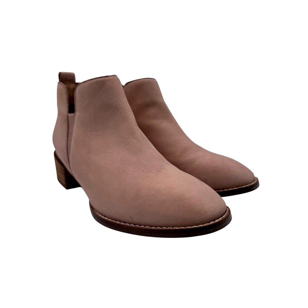 Seychelles Ankle Boots Womens 7.5 Pink Excellent Leather Block Heel Booties